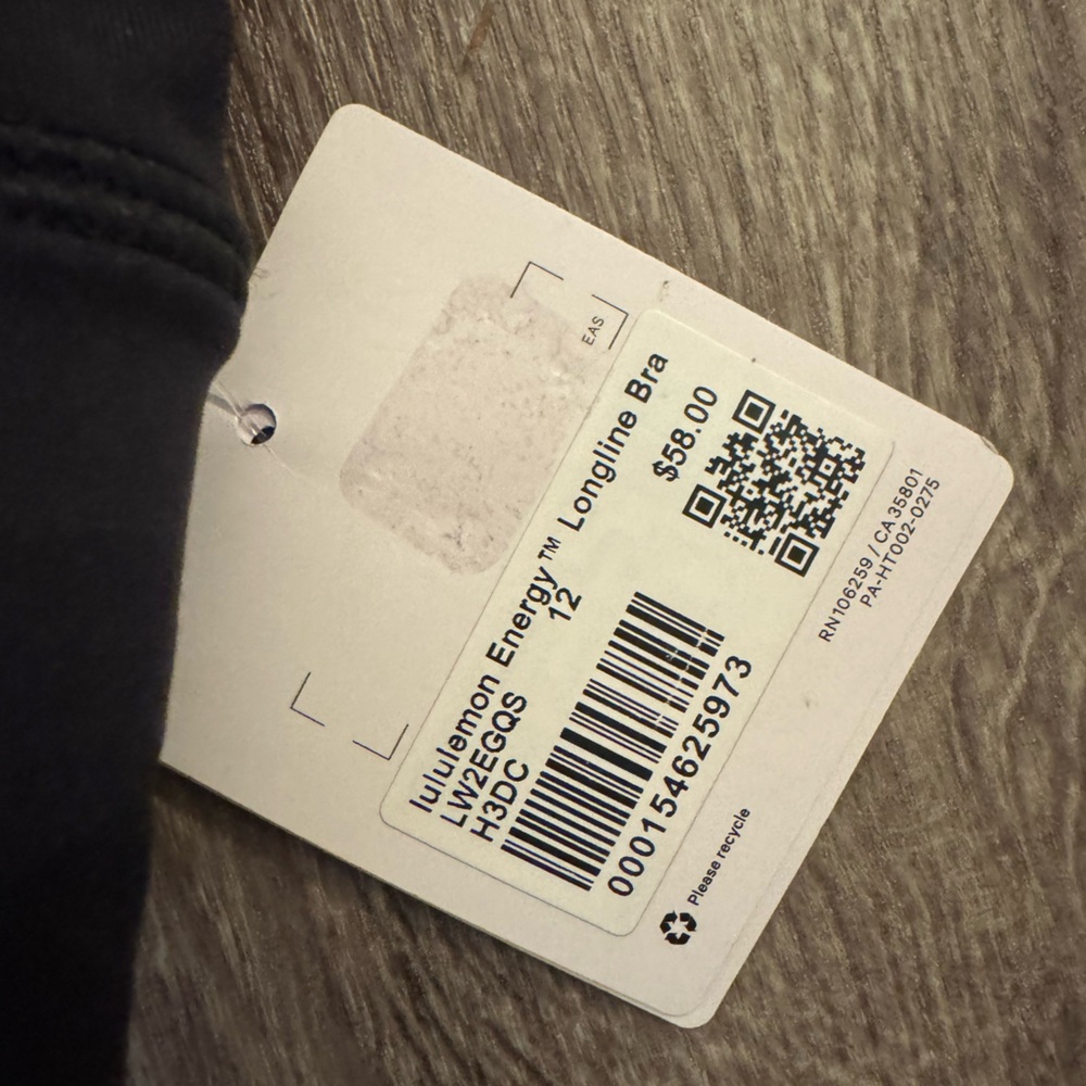 Lululemon Black Camouflage Energy Longline Sports Bra. Size 12. - Picture 6 of 15